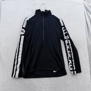 J Lindeberg Hoodie Mens M Black Half Zip Golf Performance Athletic Sports